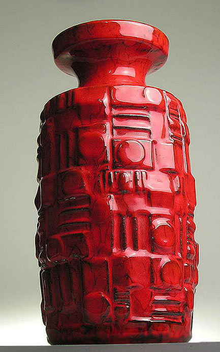 _Ü-Übelacker-Keramik-West-German-Pottery-Modern-Mid-20-Century-Vintage-Retro-Red _Ü Übelacker Keramik West German Pottery-Modern-Mid-20-Century-Vintage-Retro-Red