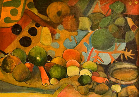 -Still-Life-on-Sotho-Blanket-450mm-x-630mm-Oil-on-Canvas-Board-Thijs-Nel Still-Life-on-Sotho-Blanket-oil on cnavas Thijs-Nel