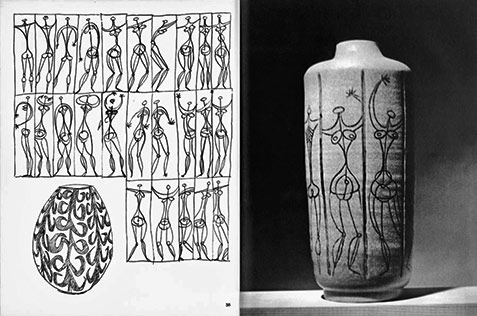 Aaron-Bohrod-ceamic-vase Aaron Bohrod figure sketche and ceramic vase