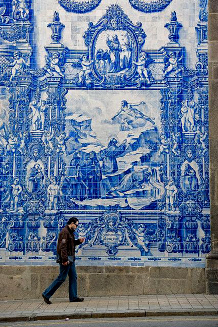 portugal-chapel-mural azulejo wall art, Almas Chapel of Santa Catarina, Oporto