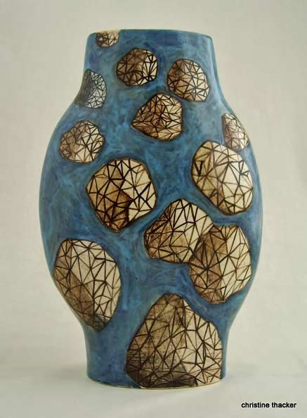 Christine-Thacker-baluster-vase 1100-deg,-clear-glaze vase by Christine Thacker