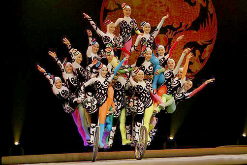 chinese acrobats-502x335 Chinese National Circus acrobats on momcycles