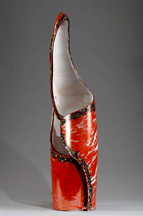 Lampe_Accolay_ceramique_1960 Lampe_Accolay_ceramique_1960_Rare-and-Imposing-Red-Ceramic-Modernist-Lamp-with-Geometrical-Decoration