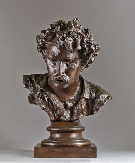 Sculpture-bust--Vincenzo-Gemito-Ritratto-del-pittore-Mariano-Fortuny Bronze sculpture bust--Vincenzo-Gemito-Ritratto-del-pittore-Mariano-Fortuny