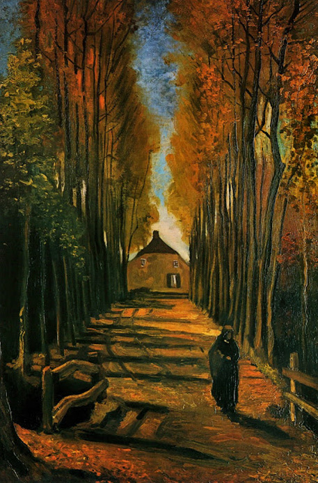 avenue-of-poplars-at-sunset-van-gogh-457x693 1884-Avenue-of-Poplars-at-Sunset--oil-on-canvas