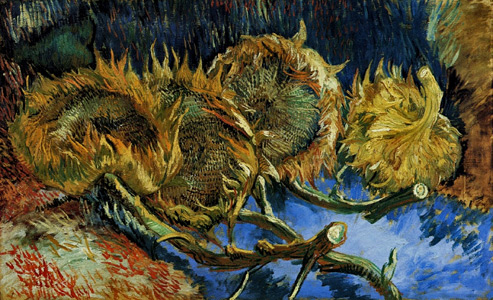 four-cut-sunflowers-van-gogh-493x300 1887-Four-Cut-Sunflowers-oil-on-canvas-60-x-100-cm