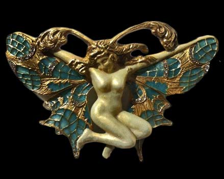Butterfly-Nude-Lady-Brooch 18k-Gold-Diamond-Plique-A-Jour-Butterfly-Nude-Lady-Brooch-Art-Nouveau