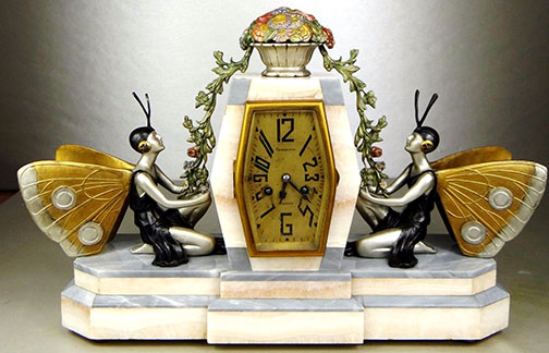 1920-1930-P-SEGA-RARE-STATUE-PENDULUM-ART- P Sega mantle clock
