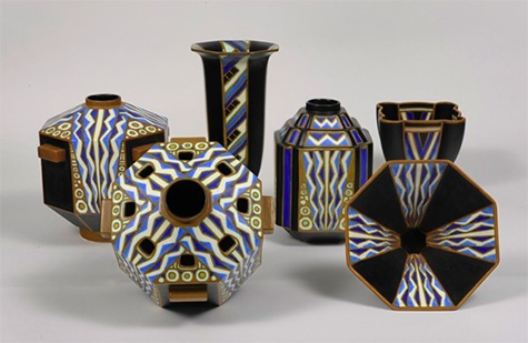 boch-frères-keramis-vases-475x309 1927,-Charles Catteau & Boch Frères Keramis.-Décors polychromes-de-motifs géométriques-–-émaux-mats