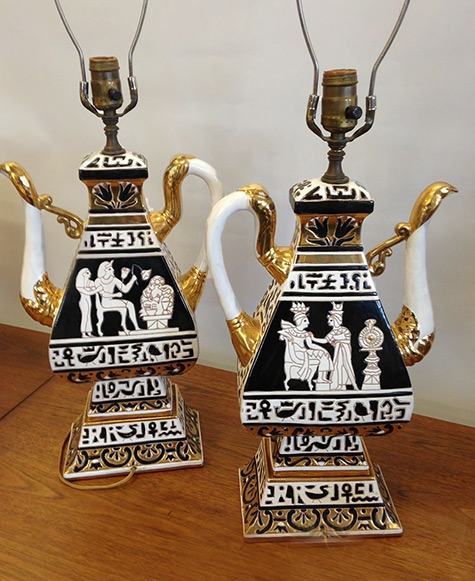 1950s-Italian-Pottery-Egypt-475x581 1950s Italian Pottery Lamps Egyptian Revival
