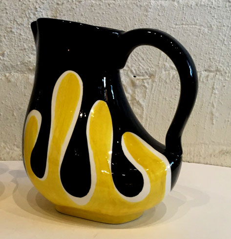 ceylon-ceramic-jug 1950's-West-German-'Ceylon'-pottery-midcentury