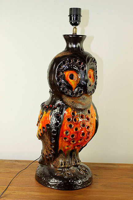 1970s-Huge-Fat-Lava-Ceramic-Owl-Table-Lamp Fat Lava Ceramic Owl Table Lamp----1st-Didbs--24inches