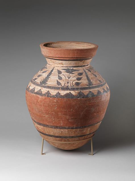 egyptian-storage-Jar-475x633 Egyptian Storage Jar with floral decorations