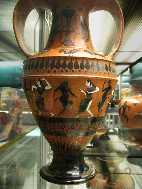 amphora-with-dancing-figures-475x633 Black Figured Amphora_(Jar) With a Frieze of Dancing Satyrs and Maenads