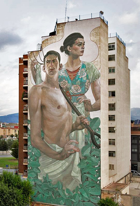 Aryz-monumental-Barcelona-mural 2014-Aryz-Granollers,Catalunya-=