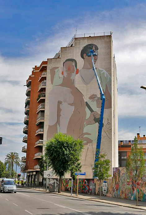 2014-Aryz-Barcelona-mural 2014-Aryz-Granollers,Catalunya, Barcelona