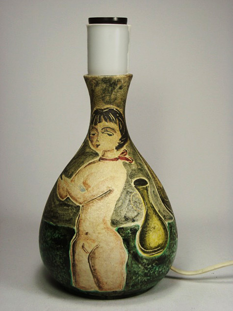Fantoni-Hand-Painted-Lamp.jpg-475x633 Fantoni Hand Painted Ceramic Lamp