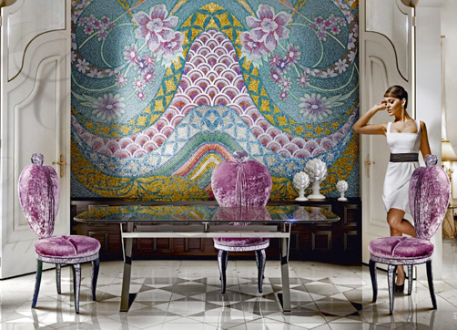 sicis-italian-mosaic-design Luxus Stuhl 'a heart so big' large mosaic wall panel