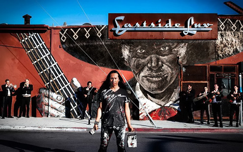 LA-artist-mural-painter-Robert-Vargas LA artist/mural painter Robert Vargas with his street art