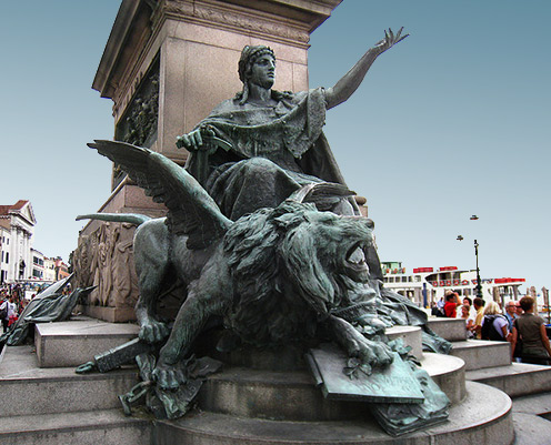 san-marco-venice-italy-496x401 San Marco, the patron saint of Venice.- winged lion sculpture