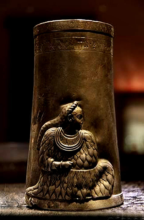 4,200-yr-old-Silver-cups-with-linear-Elamite-inscription-showing-Elamite-ladies-in-Elamite-style-dress;-discovered-in-Marvdasht,-Pars-Provinc 4,200-yr-old-Silver-cups-with-linear-Elamite-lady