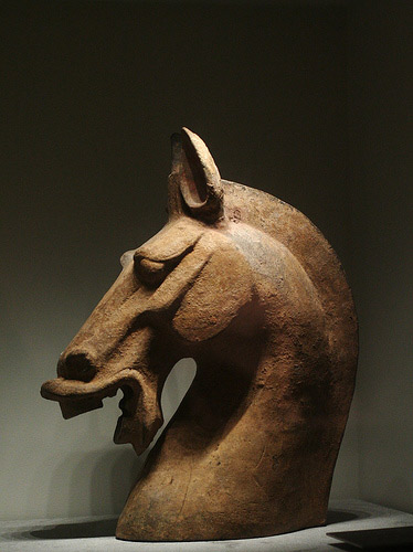 Chinese-terracotta-horse-head Ancient-Chinese horse head in terracotta