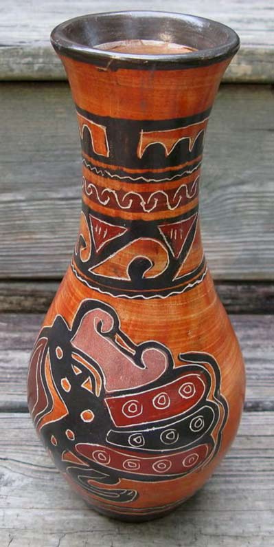 Vintage-Chorotega-Indians-pottery-vase Vintage Chorotega Indians pottery handmade vase Costa Rica