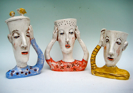 Three ceramic busts - Laura Balombini