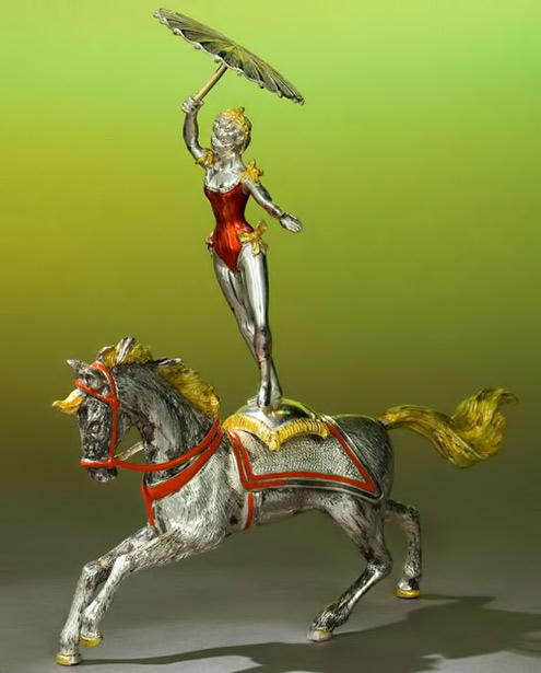 silver-circus-horse-tiiffany-495x615 Tiffany and Co. Girl riding a circus horse Sliver and enamel