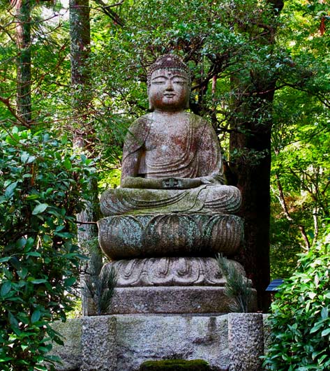 Kyoto-buddha-statue A-Buddha-Photo---Zen-meditating Buddha garden statue---Kyoto-Japan