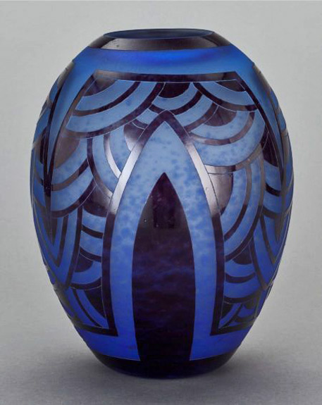 Charles-Scheider-Le-Verre-glass-vase A-CHARLES-SCHNEIDER-LE-VERRE-FRANCAIS-CHARDER-GLASS-VASE,-Épinay-sur-Seine,-France,-circa-1920