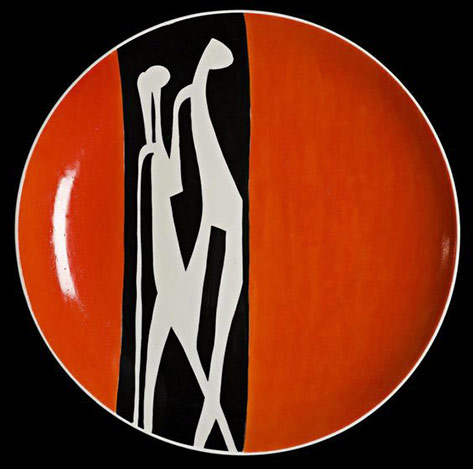 A-plate-of-ZPS-Krzysztof-in-Walbrzych Modernist motif plate-Krzysztof-in-Walbrzych, Poland