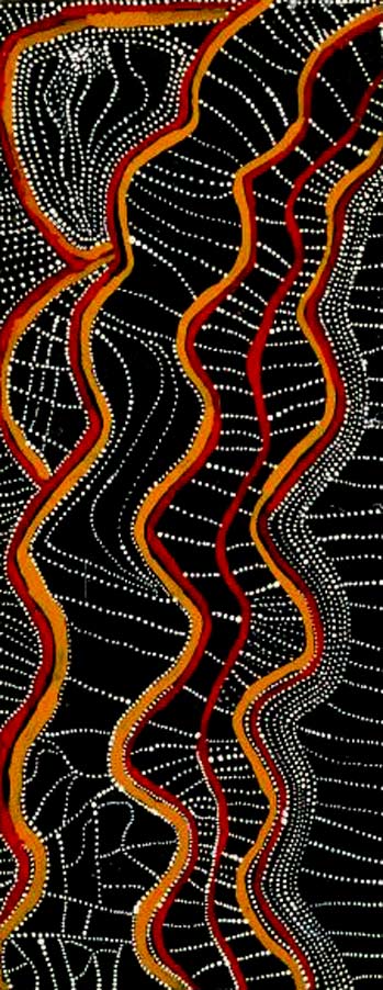 Aboriginal-art-by-Walter-Tjampitjinpa-~-Water-Dreaming,-1972