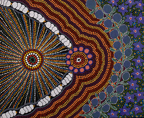 marilyn-armstrong-aboriginal-art-495x405 Aboriginal-Artist-Marilyn-Armstrong dot painting