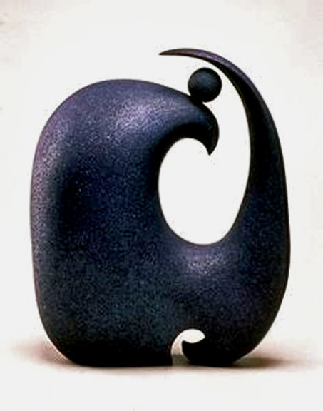 Abstract-Sculpture-by-Lena-Arice-Lucas-ASSISTED-ENTRY-view-3---coil-built---constructed-clay,-steel,-acrylic Abstract Sculpture by Lena Arice Lucas - coil built - constructed clay, steel, acrylic