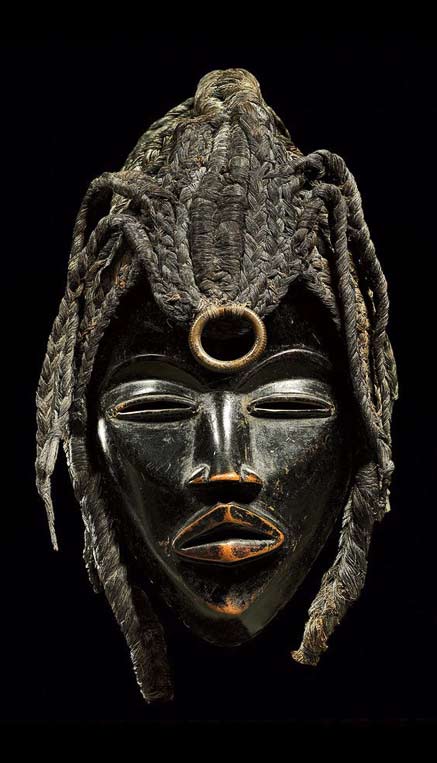 African-Mask-from-the-Dan-people-of-Ivory-Coast- African-Mask-from-the-Dan-people-of-Ivory-Coast-or-Liberia-Wood,-fiber,-metal--ca