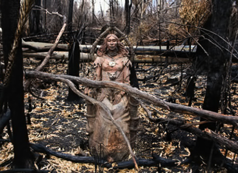 Sculpture-garden-Bruno-Torf Surviving Goddess sculpture from Marysville bushfire