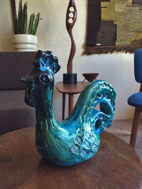 Aldo-Londo-Rimini-Blue-Bitossi-Chicken-Rooster-Italian-Pottery-Raymor Aldo-Londo-Rimini-Blue-Bitossi-Chicken-Rooster