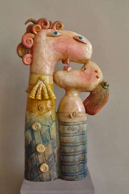 Alex-Johanson-pottery-sculpture-figures Alex-Johanson ceramic figurines - quirky couple