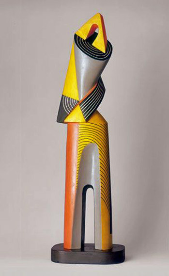 Alexander-Archipenko-Architectural-Figure Alexander-Archipenko,-'Architectural-Figure,'-1939-1954,-painted-terra-cotta