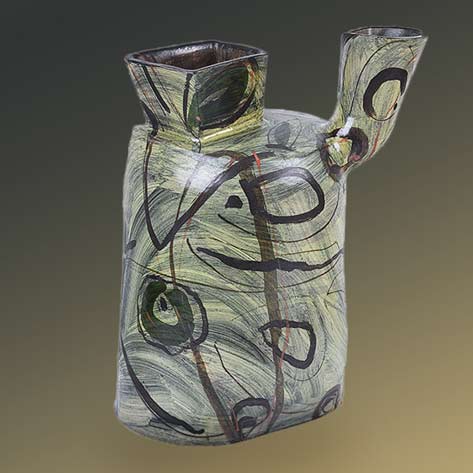 Alison-Britton-abstract-teapot-carafe Alison-Britton ceramic vessel with abstract decoration