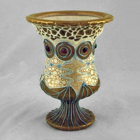 Amphora-Klimt-vase Amphora-Klimt-gold, blue and white Vase-1901