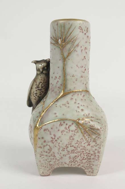 Amphora--Owl-vase Amphora-Shaped-Vase-with-an-Owl,-Viennese,-Austria--