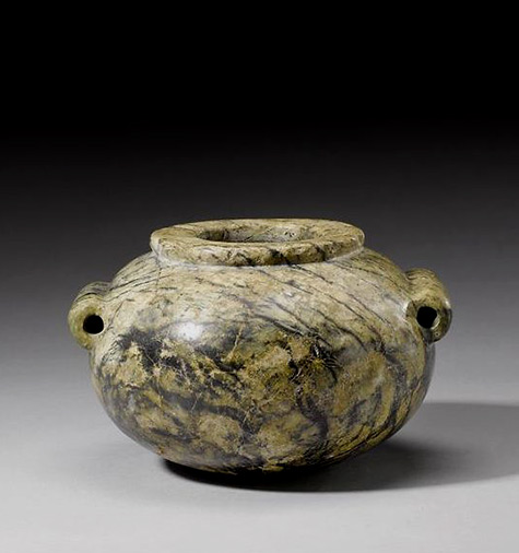 egyptian-veined-serpentine-vessel-475x506 An Egyptian veined serpentine vessel. Predynastic---Early Dynastic Period,-circa-3200-3000-B.C