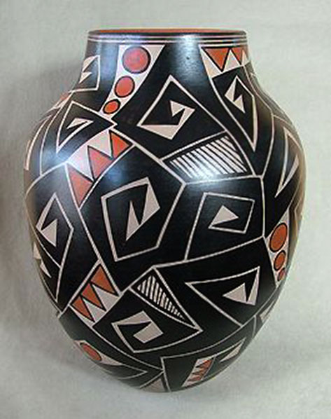 Andrews-Pueblo-Pottery--Native-American-Art-including-Hopi,-Maria-Martinez-black-pots,-beadwork-and-Doug-West Pueblo Pottery Native American Art including Hopi, Maria Martinez black pots