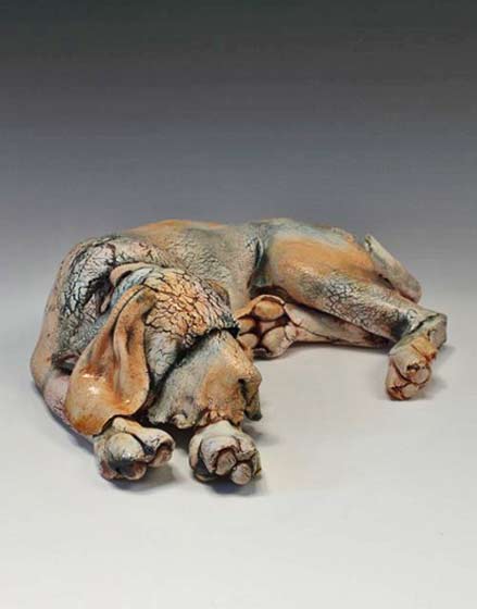 Annie-Peaker-sculpture-dog Annie-Peaker-contemporary-figurative-ceramics