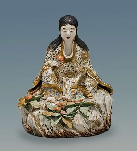 Satsuma-japanese-deity-figurine ANTIQUE-SATSUMA-FIGURE-Deity