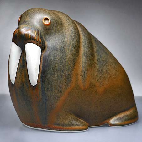 Arabia-Finland-Art-Porcelain-Walrus-Sculpture- Arabia-Finland-Art-Porcelain-Walrus-Sculpture-MCM-Taisto-Kaasinen---TwoGuysAndADog