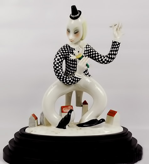 lenci-italian-circus-clown-475x524 Art-deco-Lenci-Italian-porcelain-clown-figurine