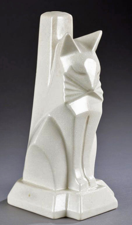 Waylande-Gregory-deco-cat-lamp Art-Deco-Modernist-Cat-Lamp-(1928)-by-Waylande-Gregory-for-Cowan-Pottery